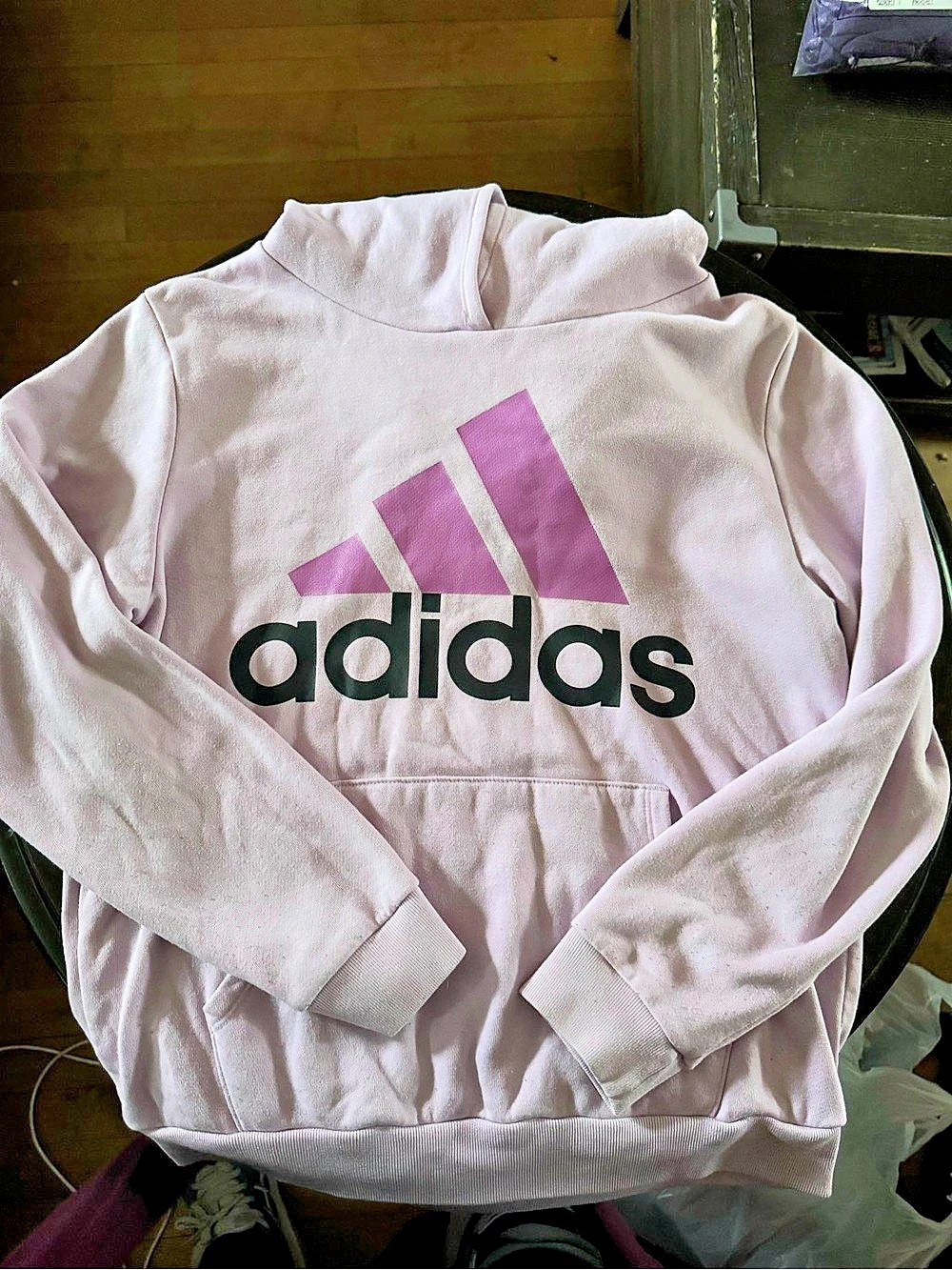 adidas Badge of Sport Pullover Fleece Hoodie Pink XL